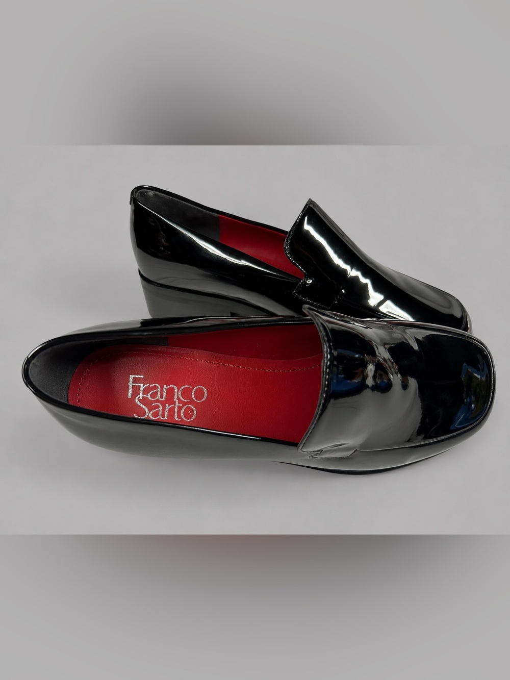 Franco Sarto Black Patent Leather Loafers Women’s Size 8 - Picture 3 of 7